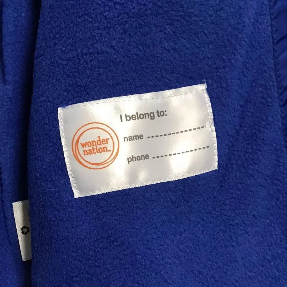 Wonder Nation‎ Boys Hooded Jacket Size 8 (M) Husky Blue/Black Fleece Lining